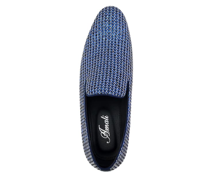 Bolano Emelio Navy Glitter Tuxedo Slippers For Men