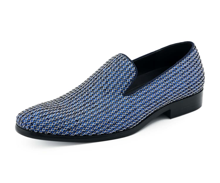 Bolano Emelio Navy Glitter Tuxedo Slippers For Men