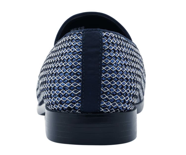 Bolano Emelio Navy Glitter Tuxedo Slippers For Men