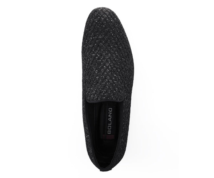 Bolano Sarlo Black Menβs Glitter Loafers