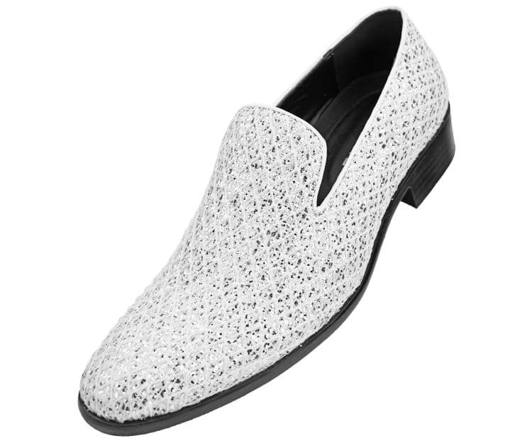 Bolano Sarlo White Men's Glitter Loafers