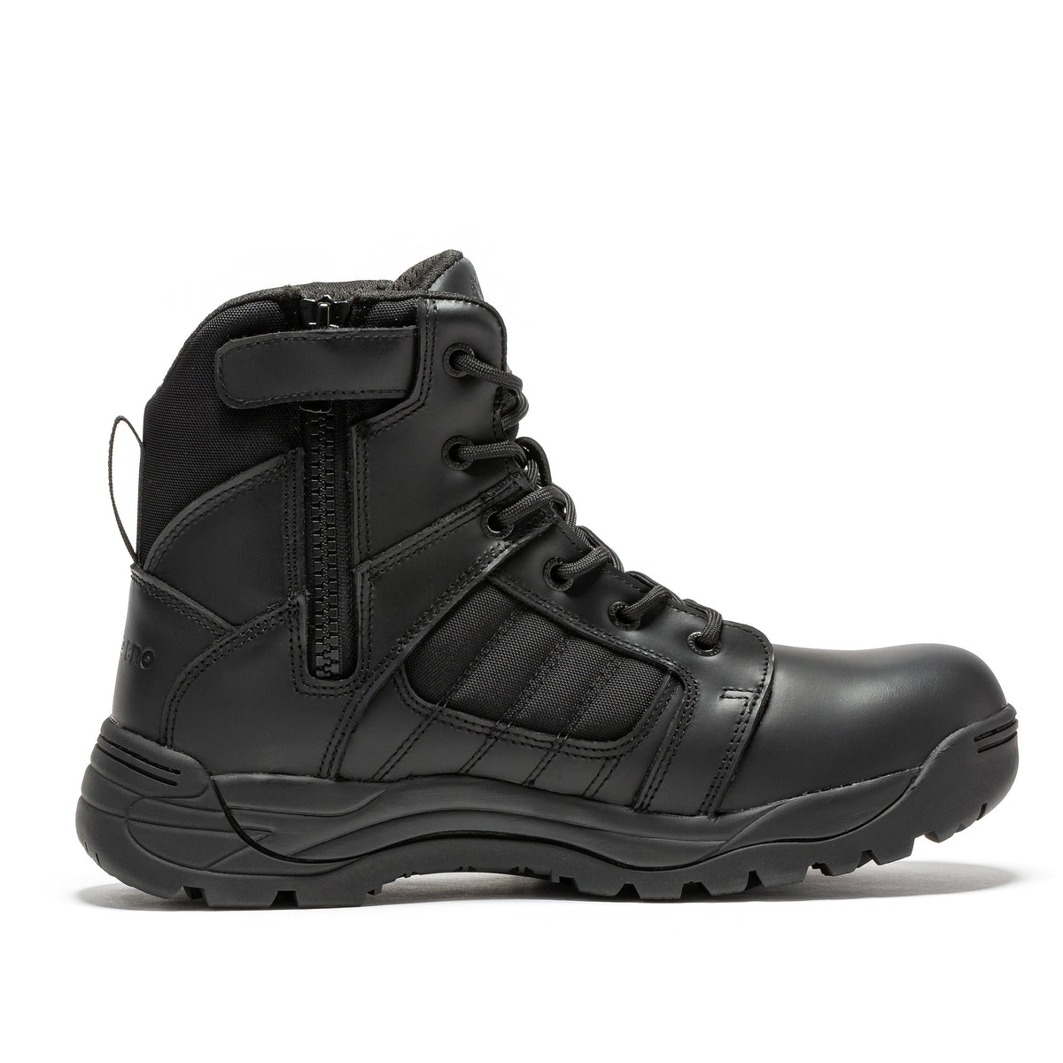 Botas Pro Black Men's 6 inch Side Zipper Rubber Sole Tactical Boots BMP111BK – side view