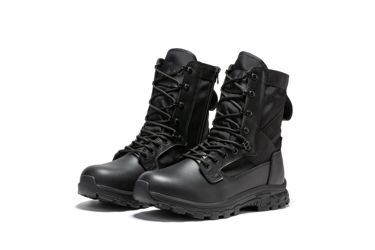 Botas Pro Black Men's 8 inch Side Zipper Military Tactical Boots BP401BK – side view