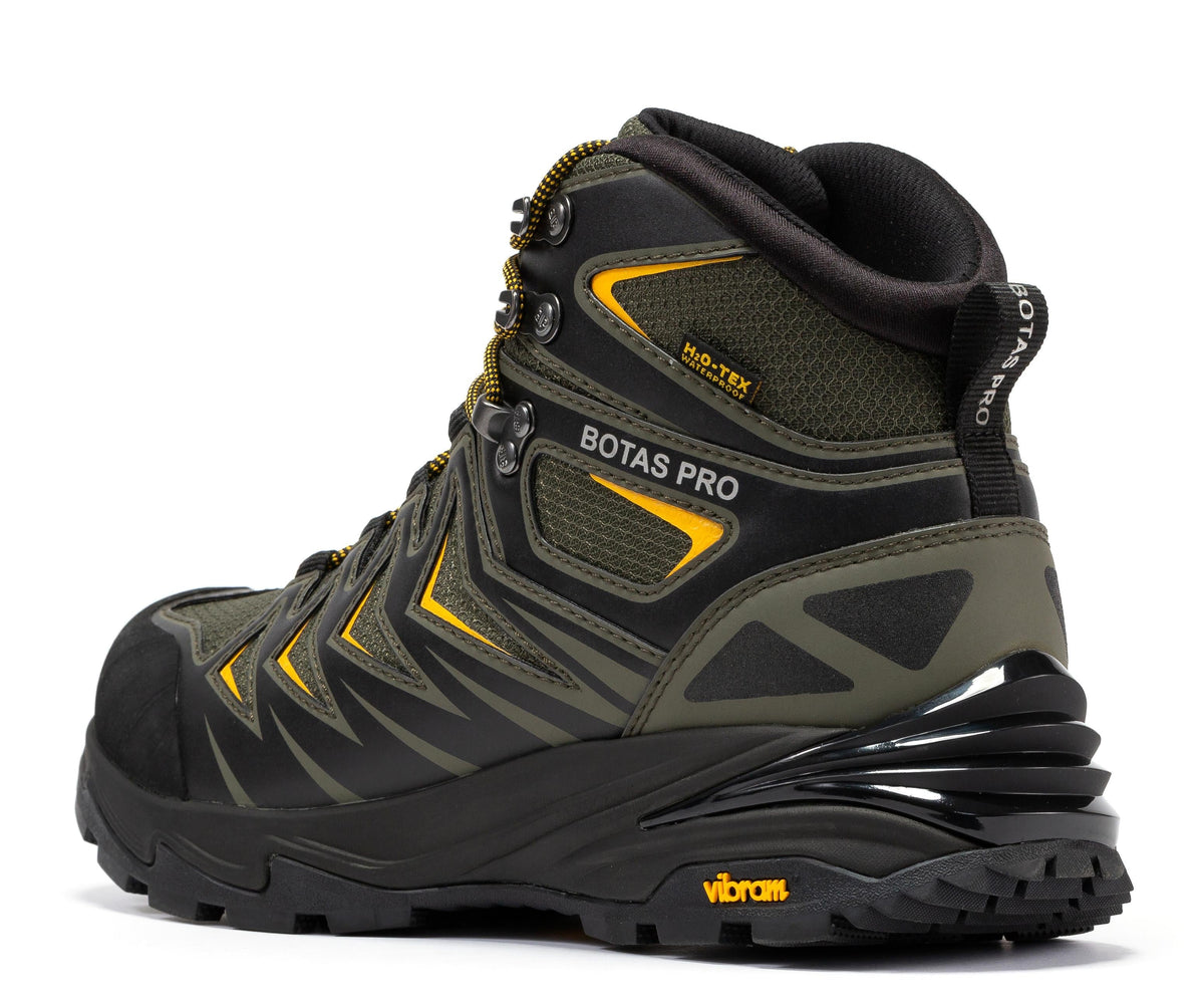 Botas Pro Metallic Green 6 Inch Waterproof Hiking Boots with VIBRAM® Traction Lug Outsole BP22111 – sole view