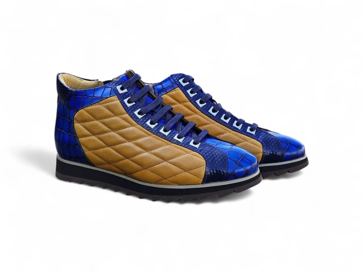 Carrucci Shoes Brand Embossed Alligator Calfskin Hi Top KB62613E