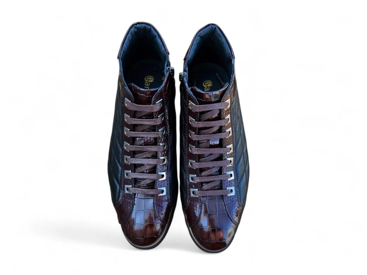 Carrucci Shoes Brand Embossed Alligator Calfskin Hi Top KB62613E
