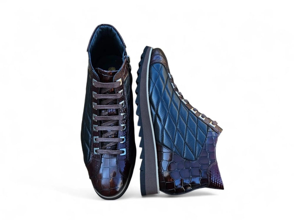 Carrucci Shoes Brand Embossed Alligator Calfskin Hi Top KB62613E