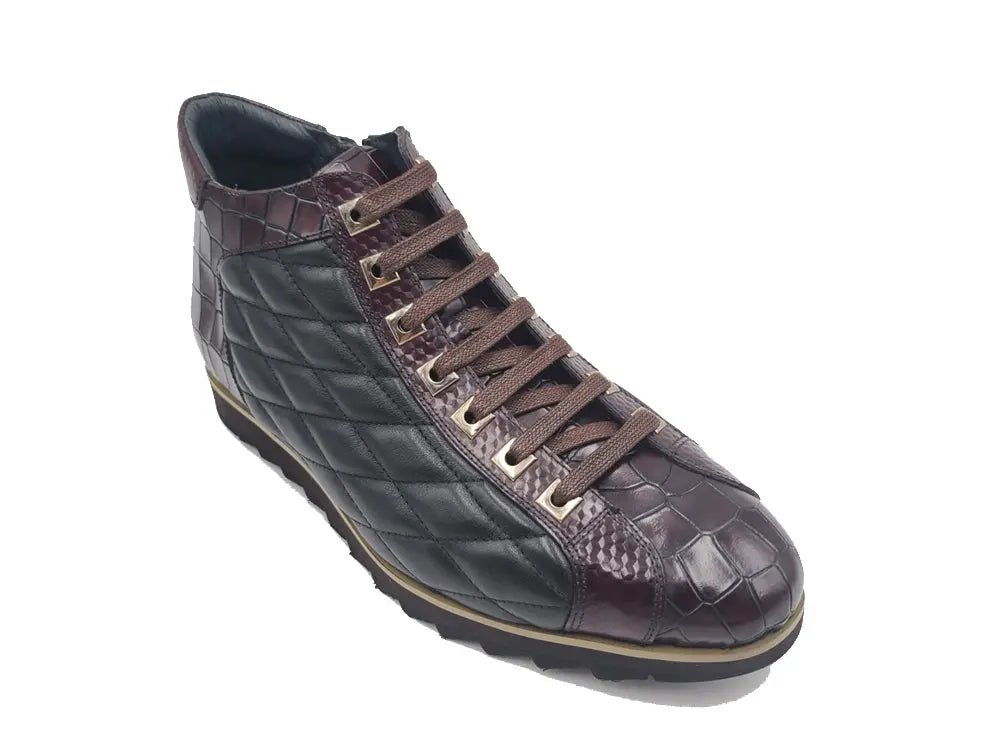 Carrucci Shoes Brand Embossed Alligator Calfskin Hi Top KB62613E