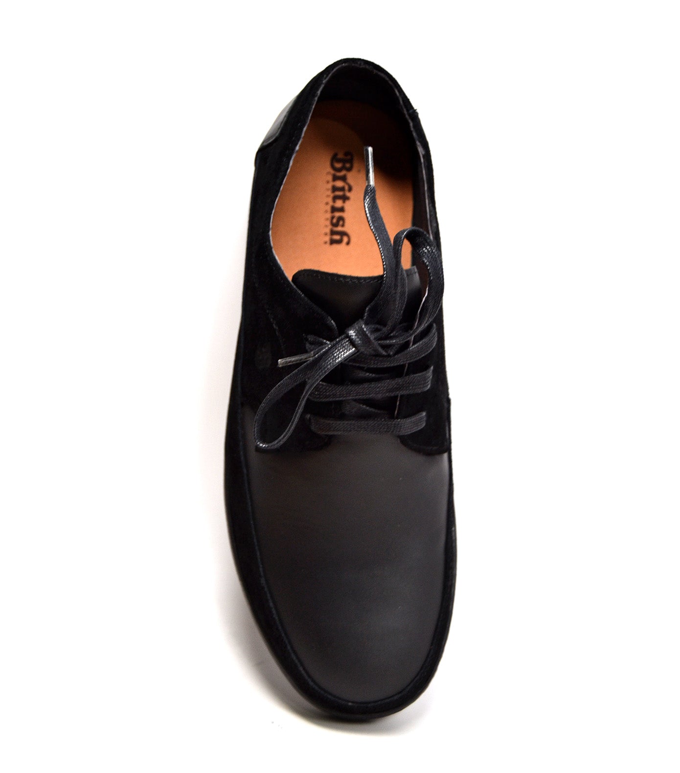 British Walkers Bristol Men's Vintage Black Leather and Suede Lace Up Shoes view 15