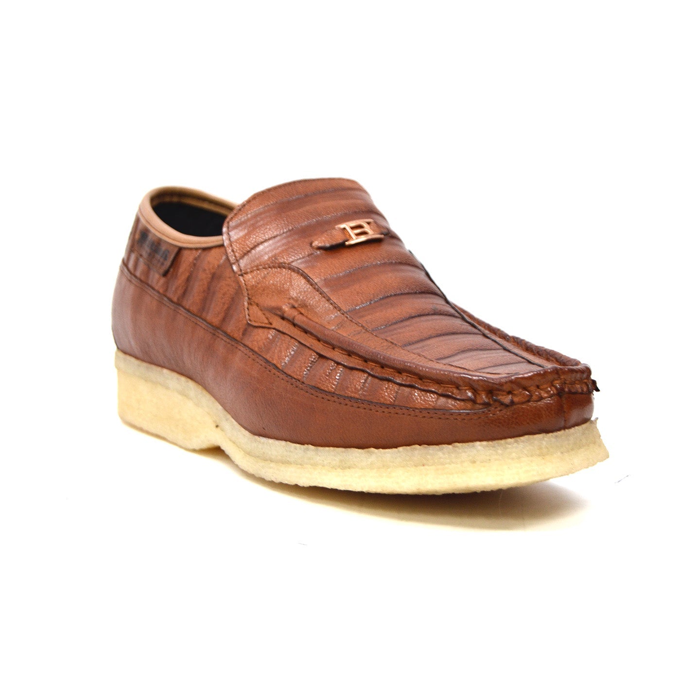 British Walkers Brick Men's Brown Premium Imported Leather Slip On Shoes view 4