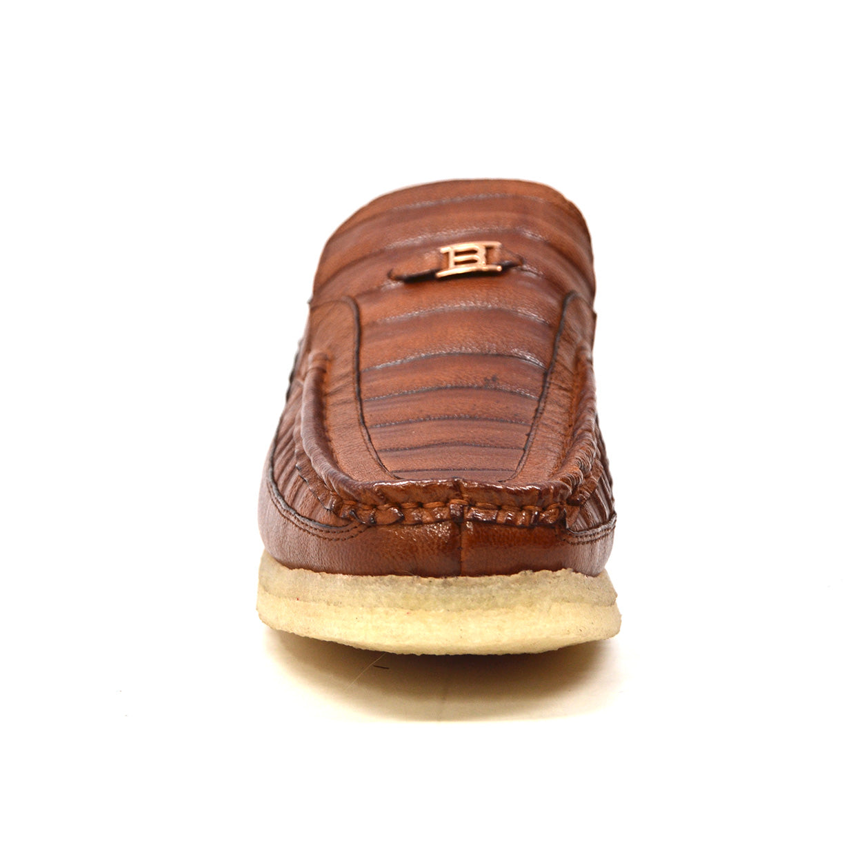 British Walkers Brick Men's Brown Premium Imported Leather Slip On Shoes view 5