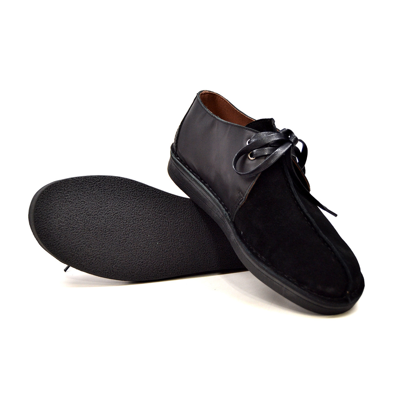 British Walkers Kingston Men's Black and Grey Split Toe Leather and Suede Lace Up Shoes view 13