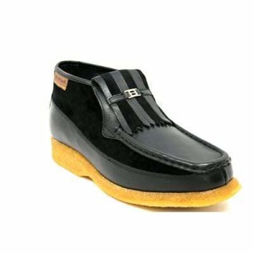 British Walkers Apollo Men’s Black Leather & Suede SlipOn Boots – Handcrafted CrepeSole Classic of Modern British Elegance