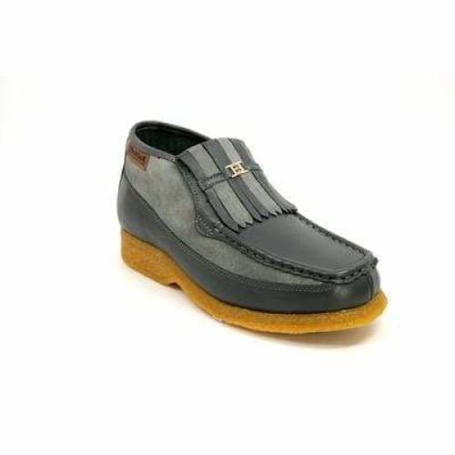 British Walkers Apollo Men’s Gray Leather & Suede SlipOn Boots – Handcrafted CrepeSole Classic of Modern British Refinement