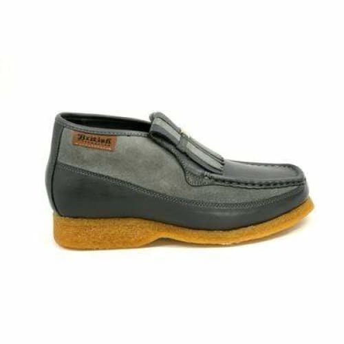 British Walkers Apollo Men’s Gray Leather & Suede SlipOn Boots – Handcrafted CrepeSole Classic of Modern British Refinement