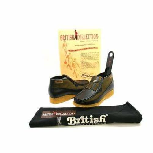 British Walkers Apollo Men’s Green Leather & Suede SlipOn Boots – Handcrafted CrepeSole Expression of Modern British Style