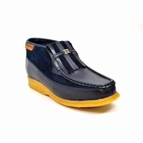 British Walkers Apollo Men’s Navy Leather & Suede SlipOn Boots – Handcrafted CrepeSole Blend of Classic British Luxury and Modern Style
