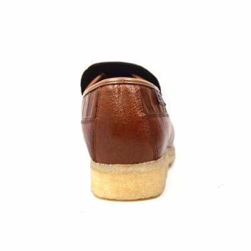 British Walkers Brick Men's Brown Leather Crepe Sole Slip On Shoes