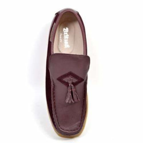 British Walkers Brooklyn Men's Burgundy Leather and Suede Crepe Sole Slip On