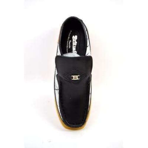 British Walkers BWB Men's Black and White Design Handmade Leather Limited Edition Slip On