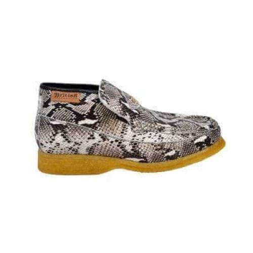 British Walkers BWB Men’s Black Snakeskin Leather SlipOn Chukka Boots – Handcrafted Exotic Texture with Premium CrepeSole Luxury