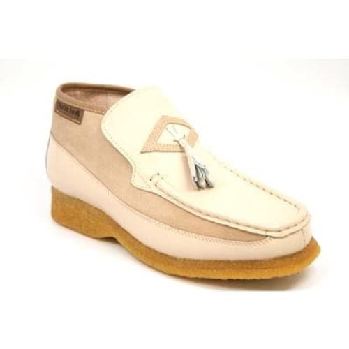British Walkers Classic Men's Beige Leather and Suede Slip On Ankle Boots