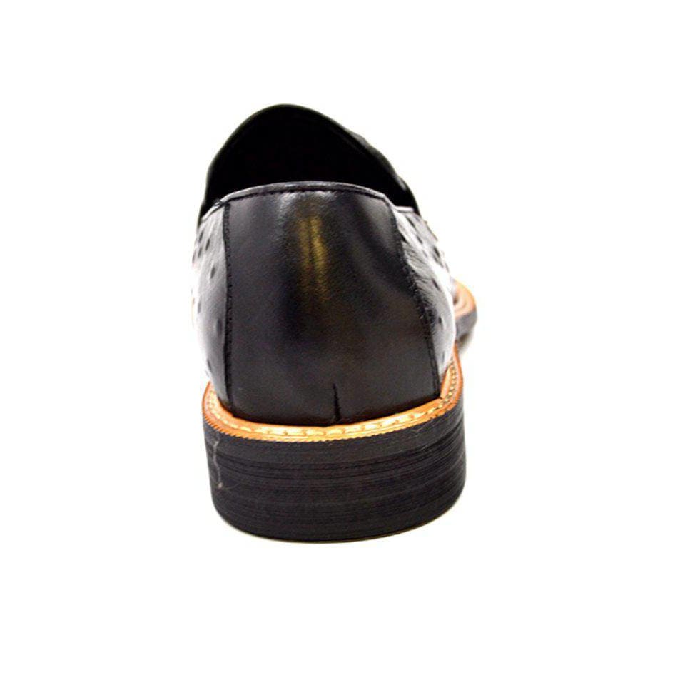 British Walkers Dolche Mens Ostrich Leather Slip On Shoes Exotic Luxury Style