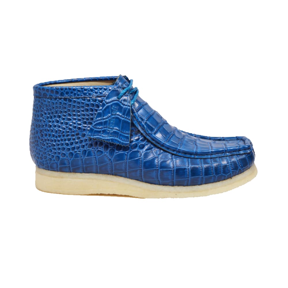 British Walkers Gators Men's Navy Blue Alligator Leather Limited Edition Chukka Boots