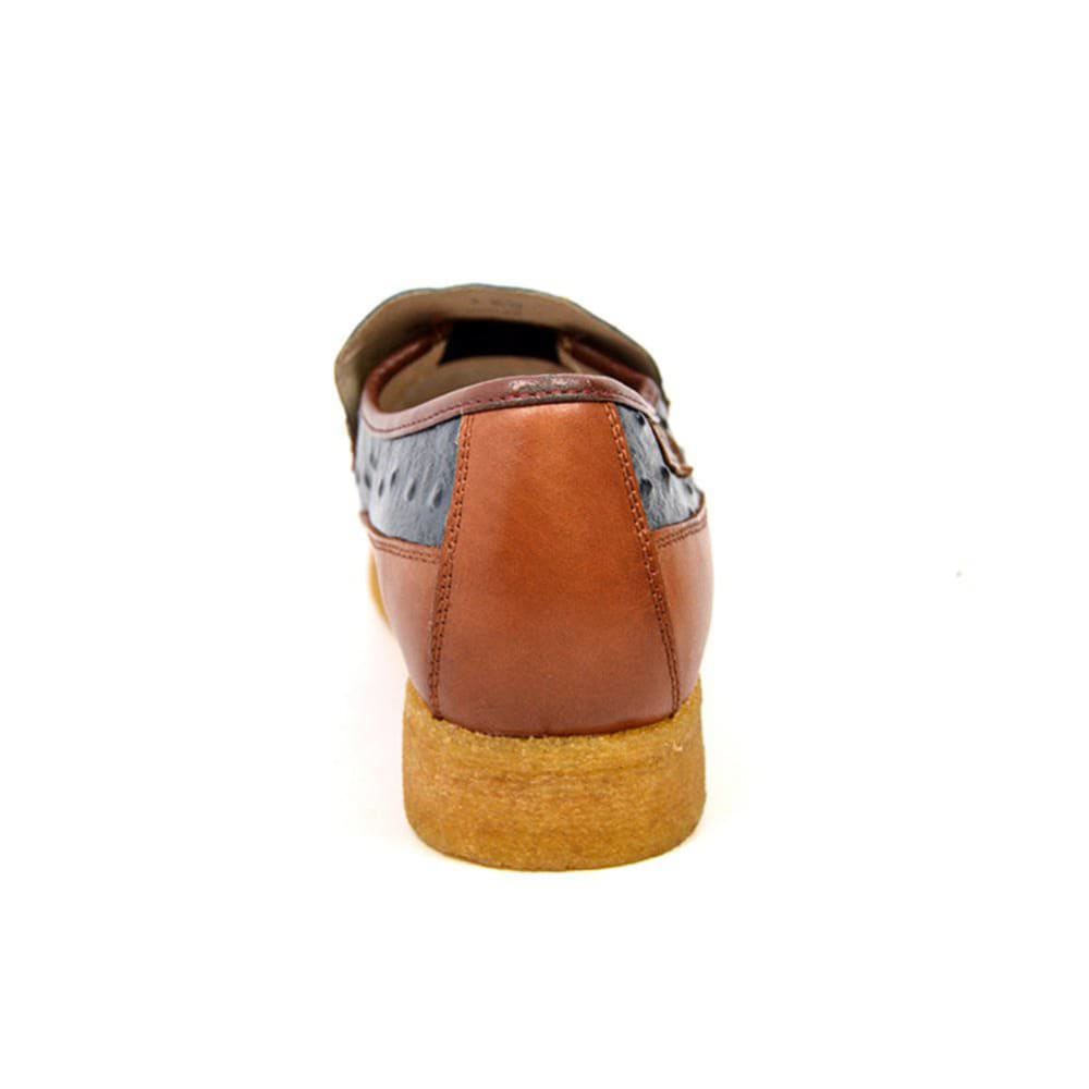 British Walkers Harlem Mens Ostrich Leather Slip On Shoes Exotic Luxe Style with Handcrafted Everyday Comfort