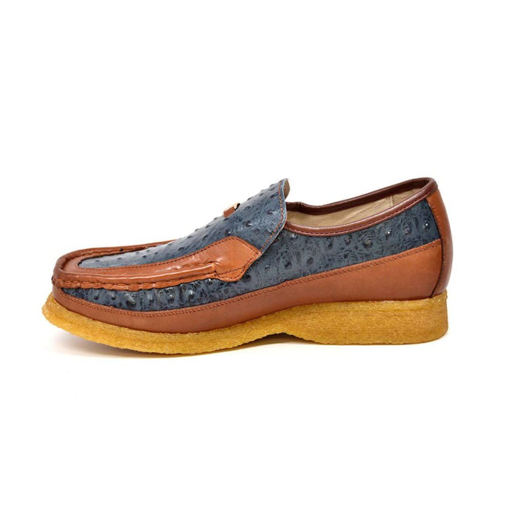 British Walkers Harlem Mens Ostrich Leather Slip On Shoes Exotic Luxe Style with Handcrafted Everyday Comfort
