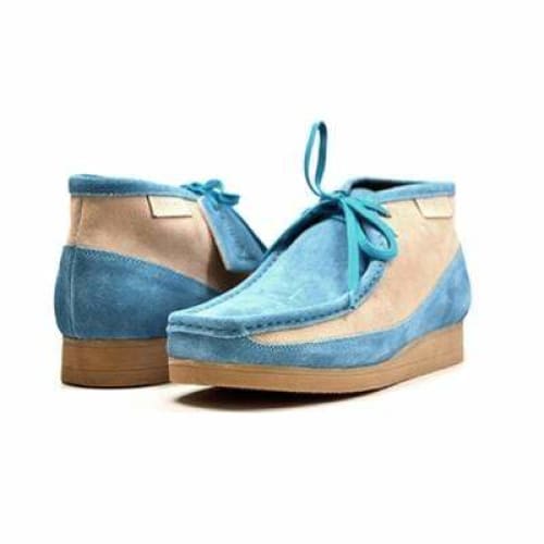British Walkers New Castle Blue and Beige Suede Men’s Chukka Boots