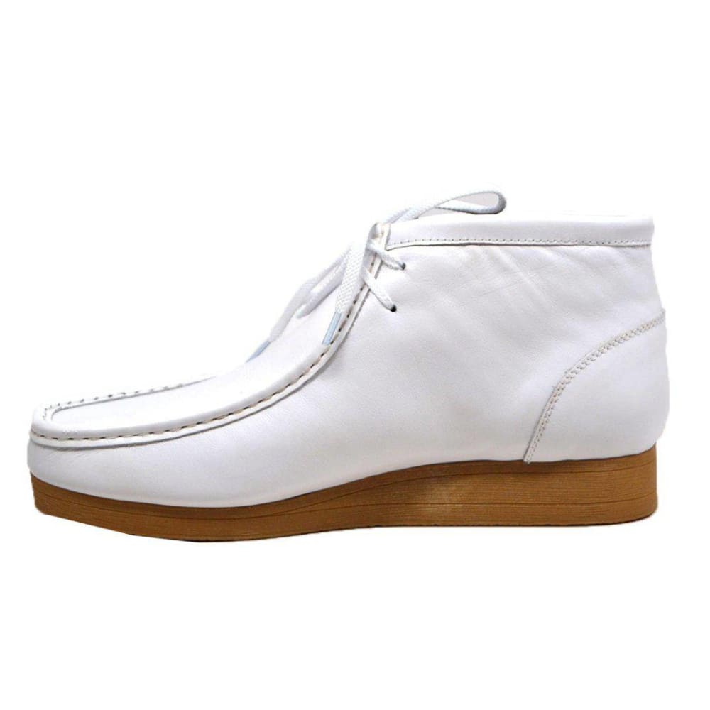 British Walkers New Castle Men’s White Leather Chukka Boots – Handcrafted Minimalist Luxury with Timeless British Refinement