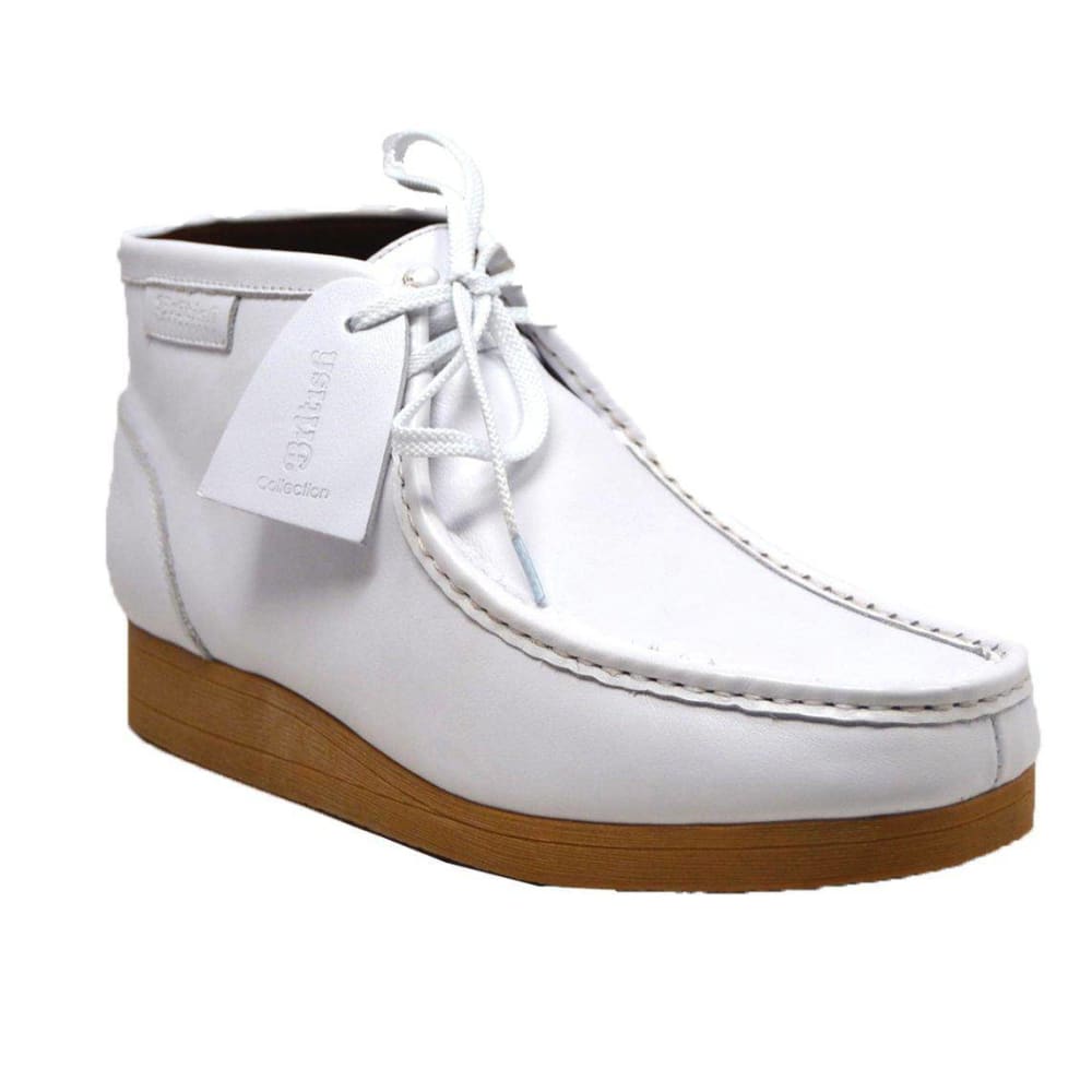 British Walkers New Castle Men’s White Leather Chukka Boots – Handcrafted Minimalist Luxury with Timeless British Refinement