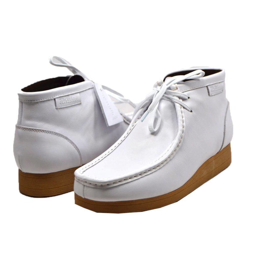 British Walkers New Castle Men’s White Leather Chukka Boots – Handcrafted Minimalist Luxury with Timeless British Refinement
