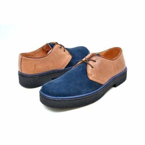 British Walkers Playboy Classic Men's Tan and Navy Leather Low Cut Oxfords