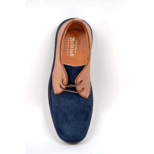 British Walkers Playboy Classic Men's Tan and Navy Leather Low Cut Oxfords