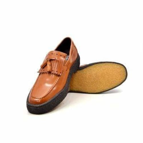 British Walkers Playboy Cruise Men's Cognac Leather Slip On with Tassle