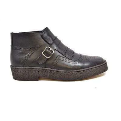 British Walkers Playboy Manhattan Wingtips Men's Black Leather High Tops Chukka Boots