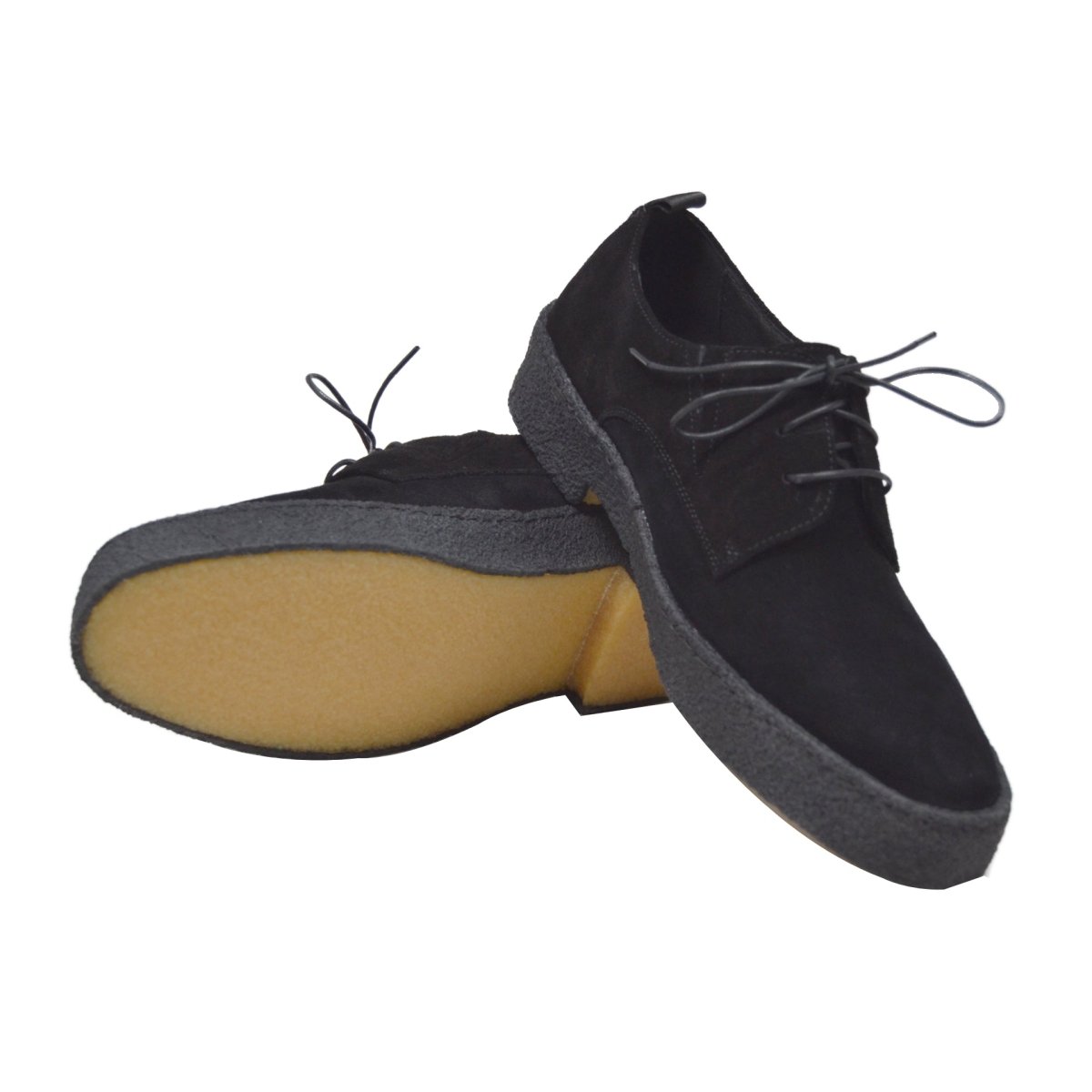 British Walkers Playboy Original – Black Suede Men’s Low - Top Oxford | Crepe - Sole Heritage Craft with Sleek Modern Style