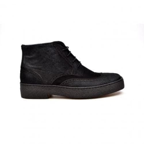 British Walkers Playboy Wingtip Men's Two Tone Black Leather and Suede Chukka Boots