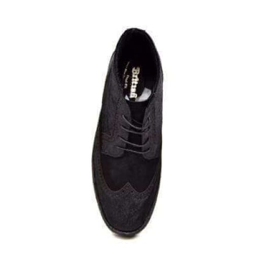 British Walkers Playboy Wingtip Men's Two Tone Black Leather and Suede Chukka Boots