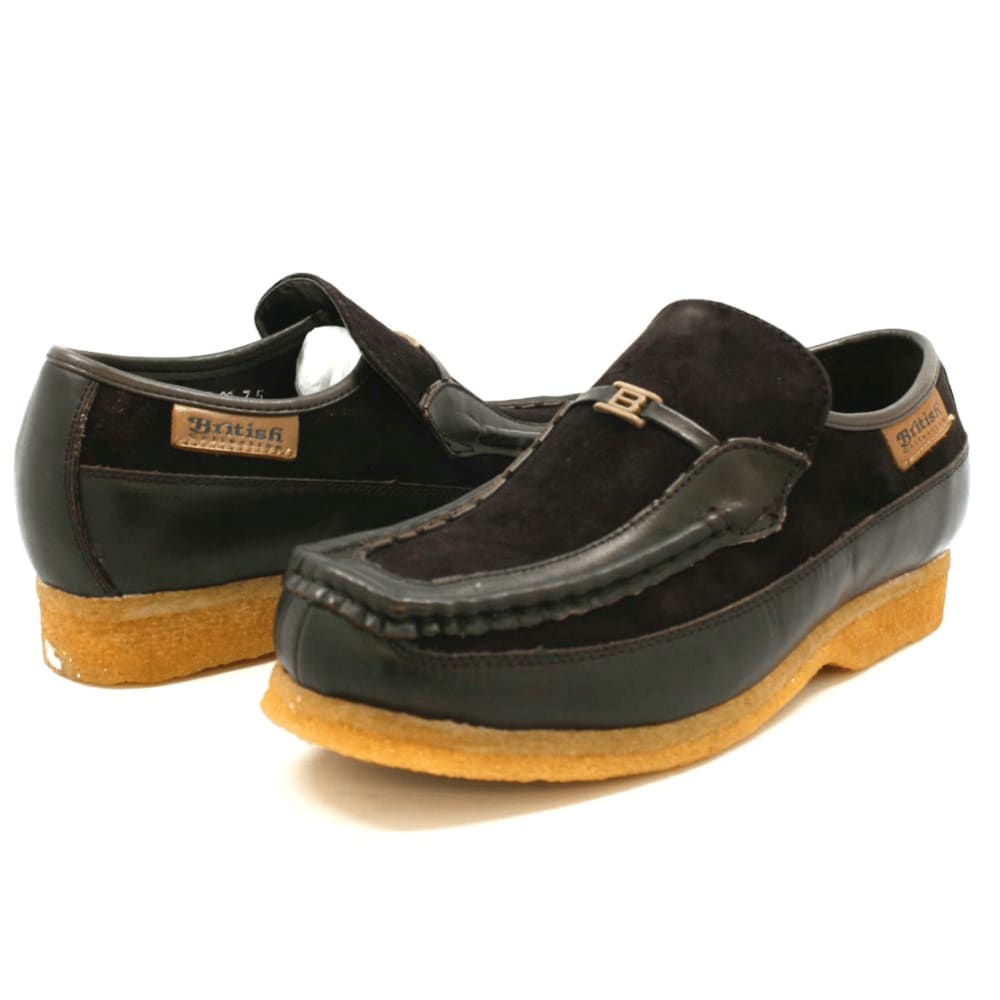British Walkers Power Men's Crepe Sole Leather and Suede Slip On Shoes