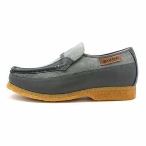 British Walkers Power Men's Grey Suede Old School Slip On Crepe Sole Shoes