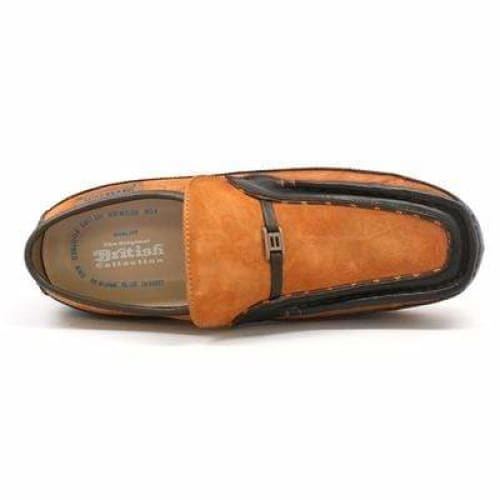 British Walkers Power Men's Rust and Brown Suede Crepe Sole Slip Ons