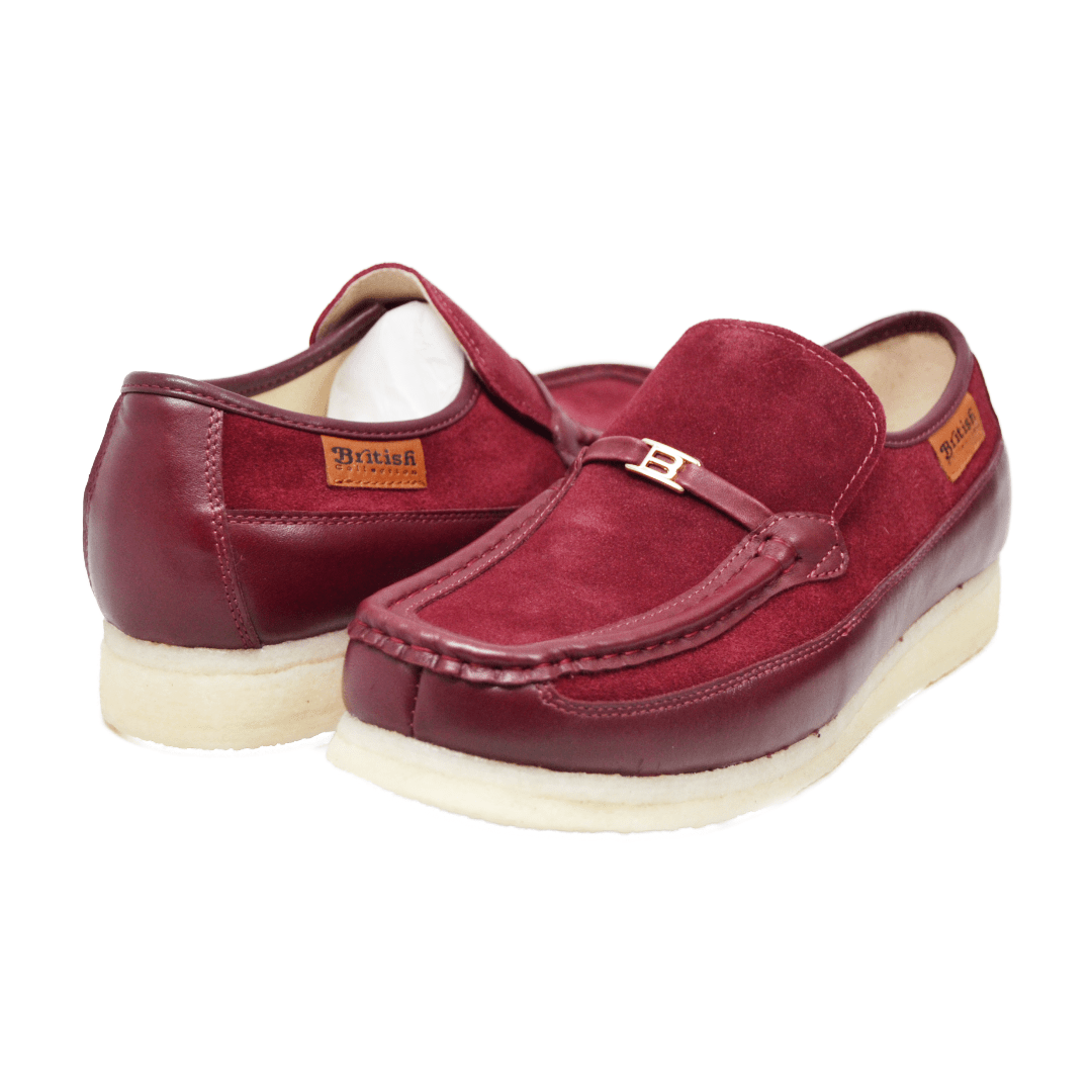 British Walkers Power Plus Leather and Suede Men’s Crepe Sole Slip On Shoes