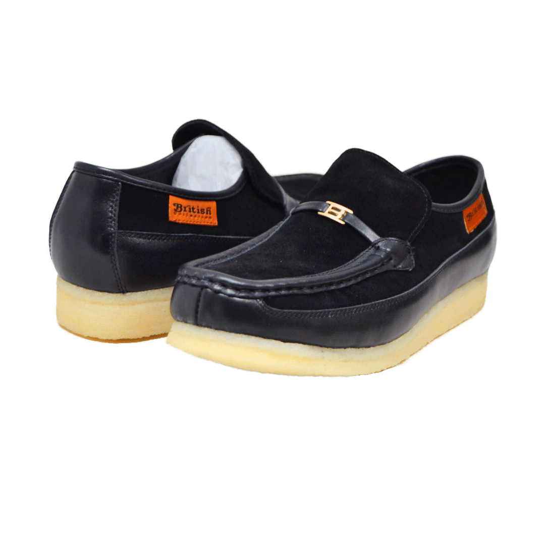 British Walkers Power Plus Leather and Suede Men’s Crepe Sole Slip On Shoes