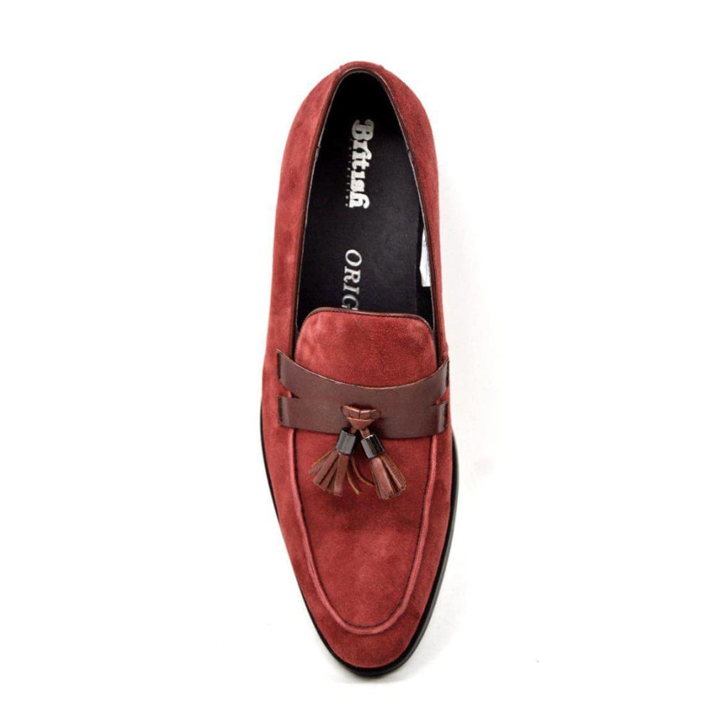 British Walkers Space Men's Elegant Suede Slip On Dress Shoes