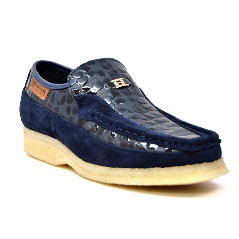 British Walkers Stone Pattern Men’s Suede Crepe Sole SlipOn Shoes – Handcrafted Textured Classic with Retro Urban Style