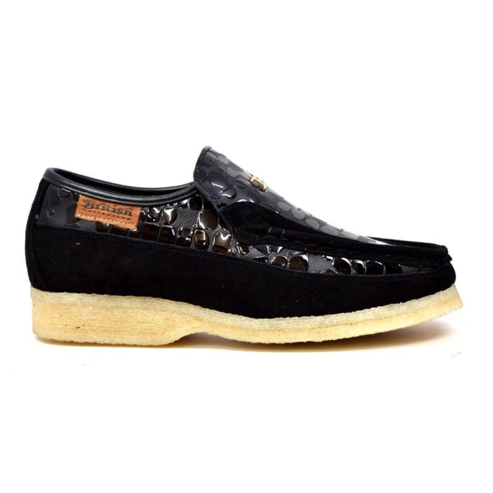 British Walkers Stone Pattern Men’s Suede Crepe Sole SlipOn Shoes – Handcrafted Textured Classic with Retro Urban Style