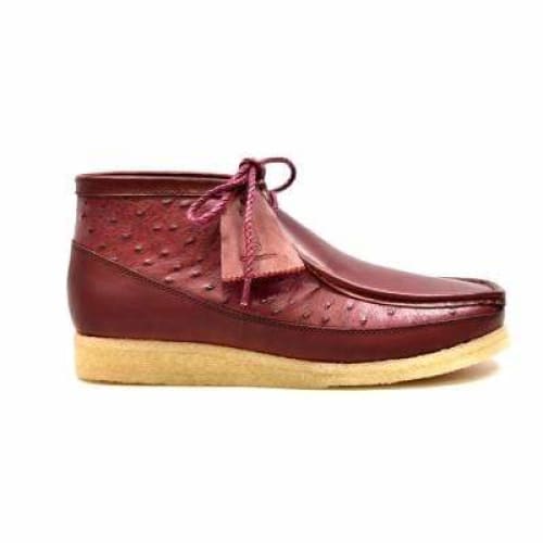 British Walkers Walker 100 – Burgundy Ostrich Leather Men’s Chukka Boot Exotic Prestige Craft with Timeless Luxe Power